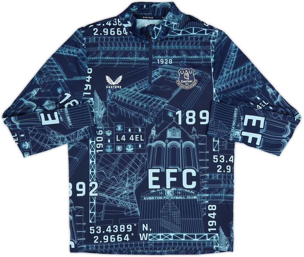 2024-25 Everton Castore Pre-Match 1/4 Zip Top (KIDS)