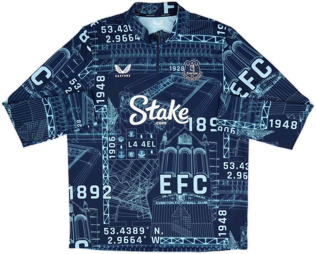 2024-25 Everton Castore Pre-Match 1/4 Zip Top