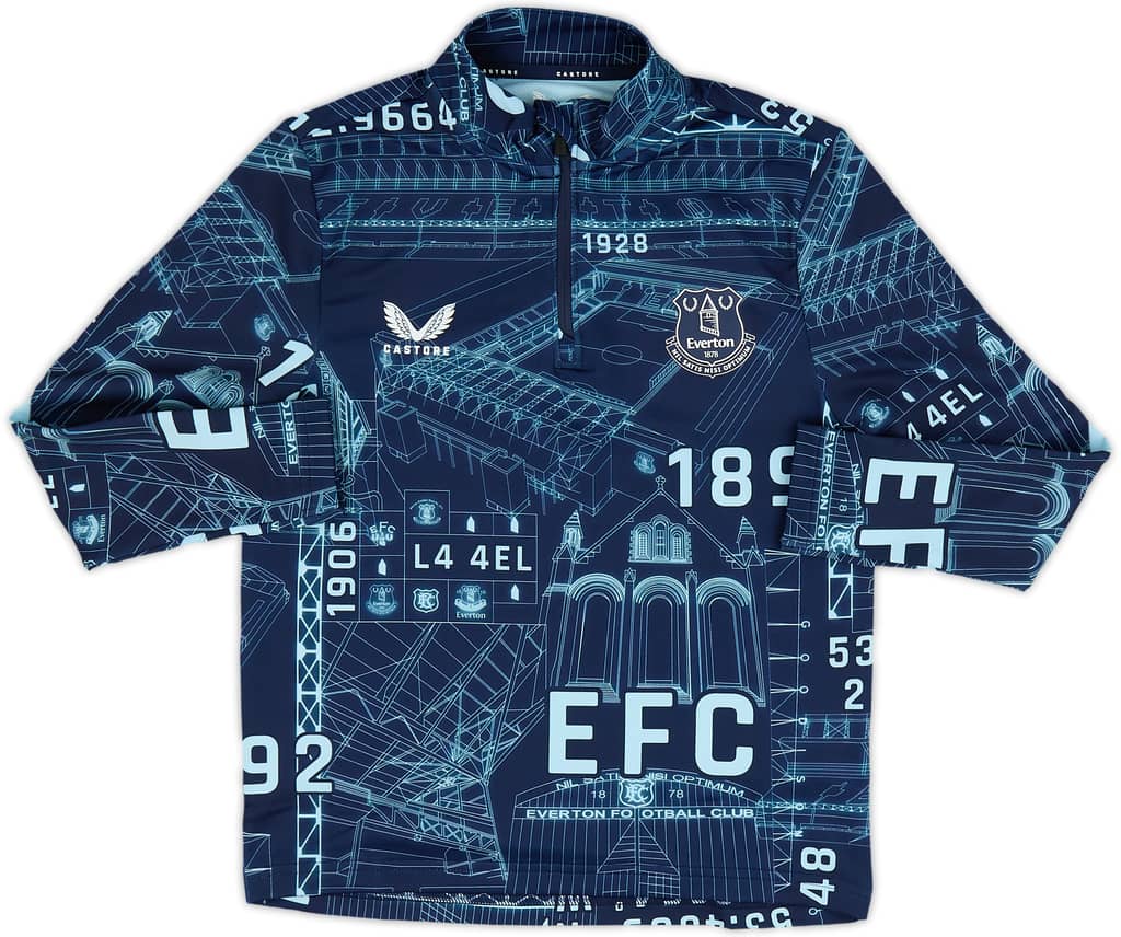 2024-25 Everton Castore Pre-Match 1/4 Zip Top (S.Kids)