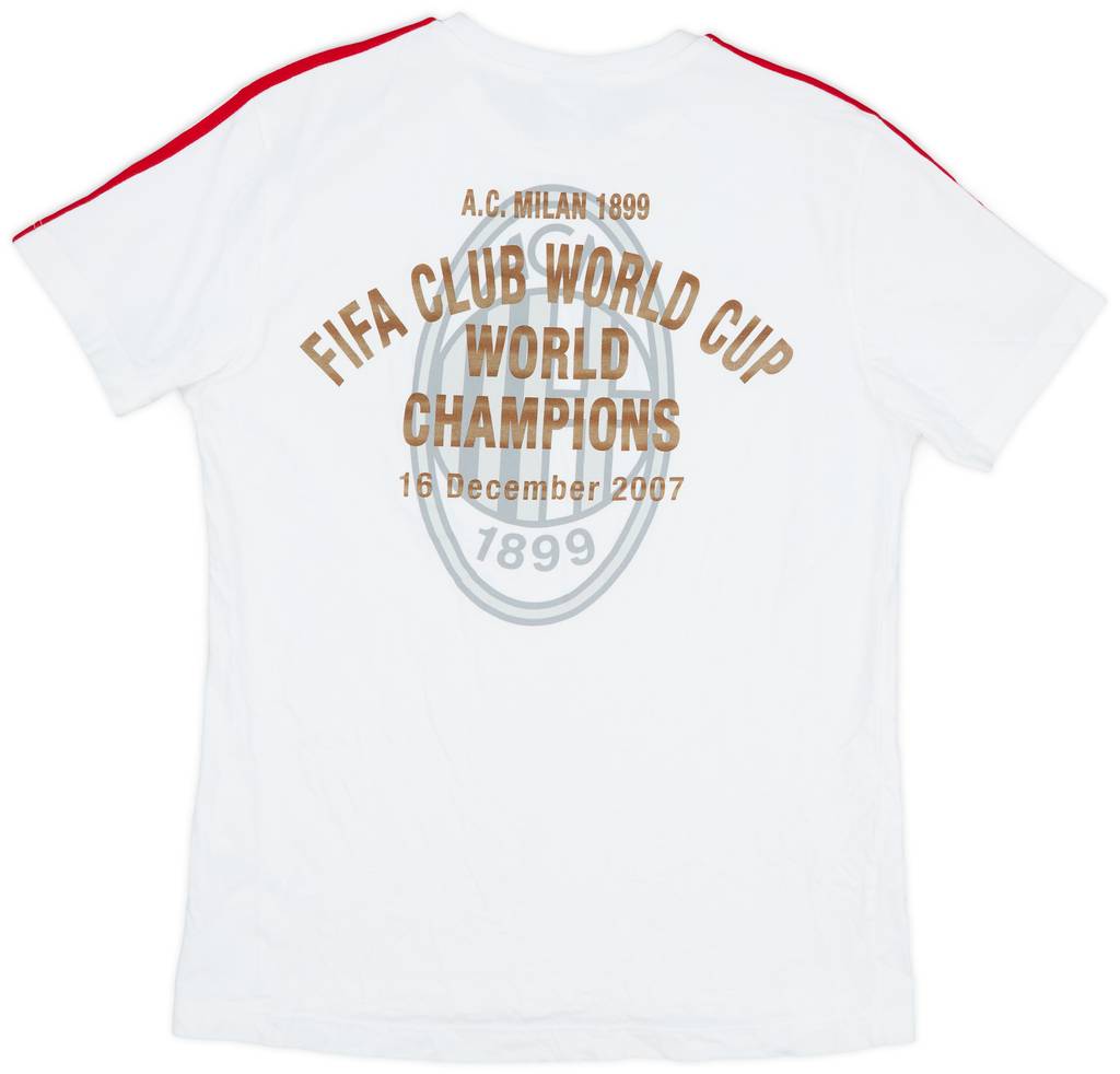 2007-08 AC Milan adidas 'FIFA Club World Cup World Champions' Cotton Tee - 9/10 - (M)