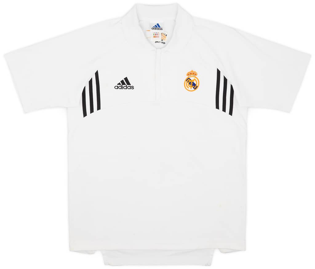 2001-02 Real Madrid adidas 1/4 Zip Polo - 5/10 - (S)