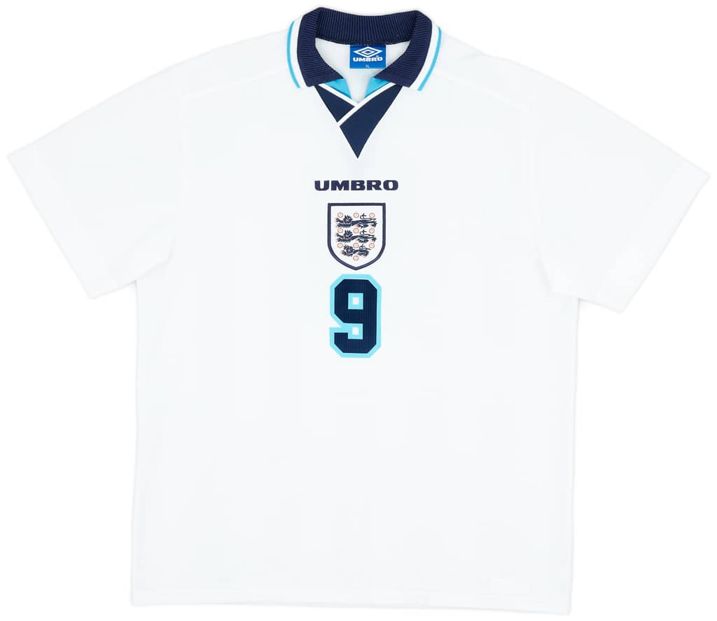 1995-97 England Home Shirt Shearer #9 - 9/10 - (XL)