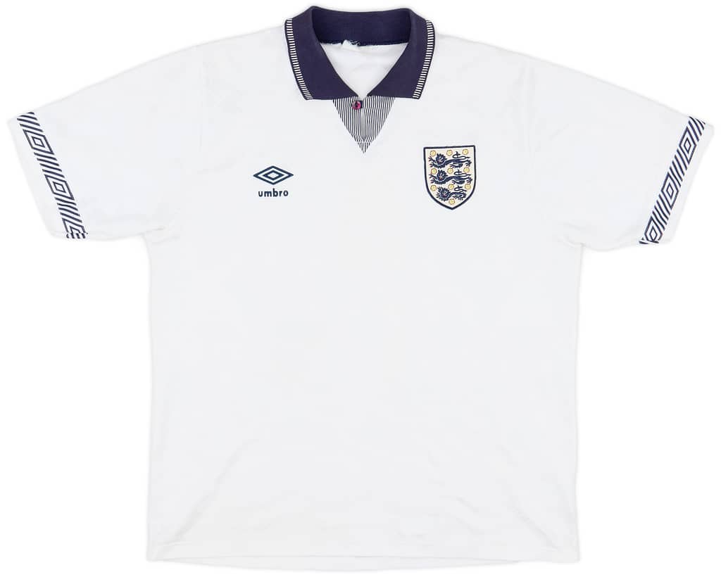 1990-92 England Home Shirt - 8/10 - (L)