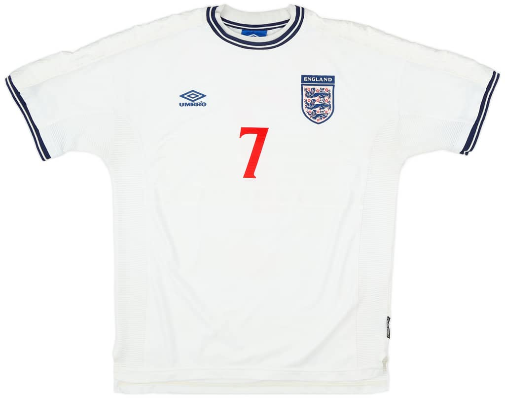 1999-01 England Home Shirt Beckham #7 - 5/10 - (XL)