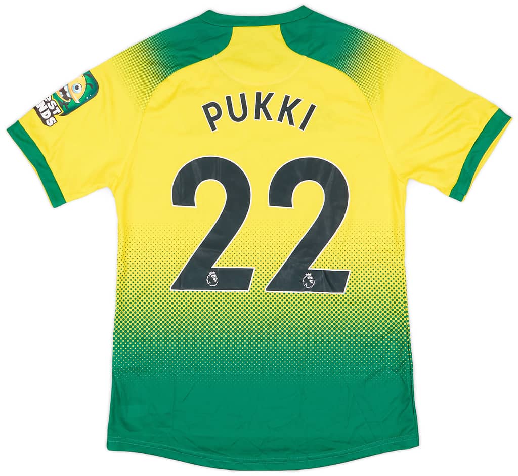 2019-20 Norwich Match Issue Home Shirt Pukki #22