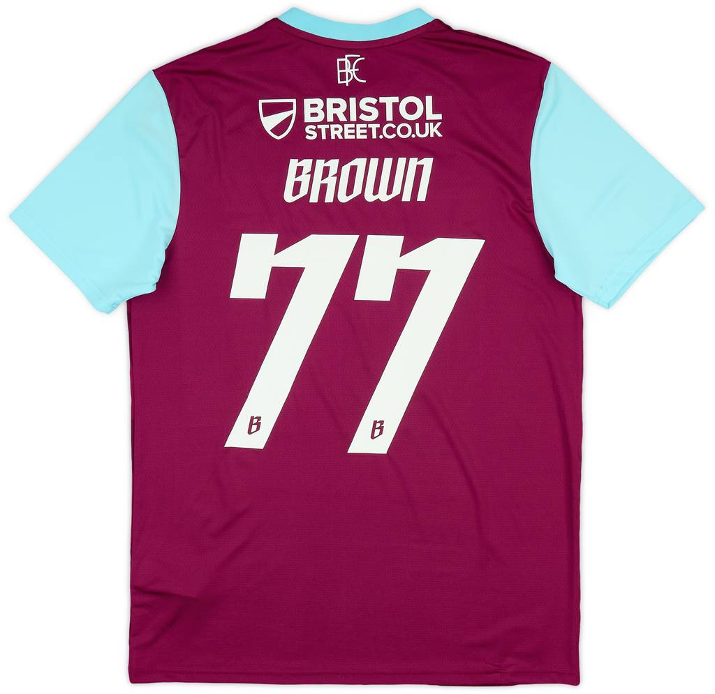 2024-25 Burnley Player Issue Home Shirt Brown #77 (M)