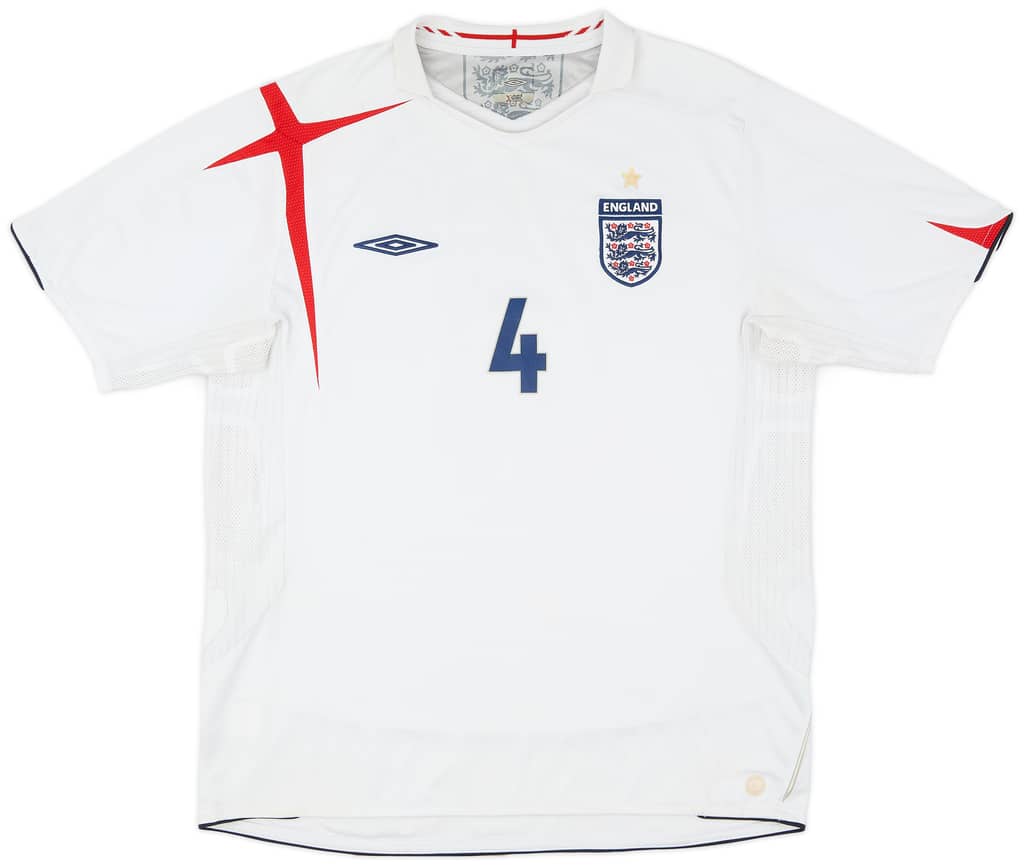 2005-07 England Home Shirt Gerrard #4 - 5/10 - (XL)