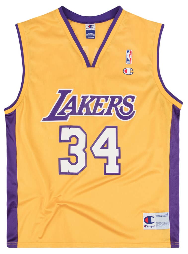1999-02 LA Lakers O'Neal #34 Champion Jersey (Home) M