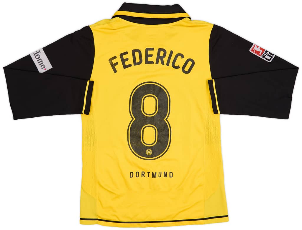 2007-08 Borussia Dortmund Player Issue Home L/S Shirt Federico #8 - 5/10 - (S)