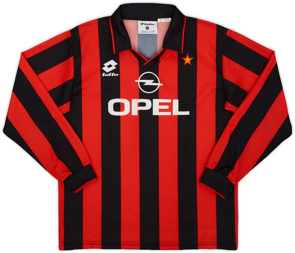 1994-95 AC Milan Home L/S Shirt #10 - 8/10 - (S)