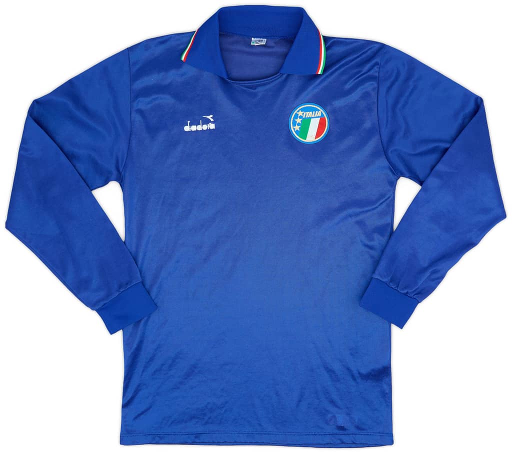 1986-91 Italy Home L/S Shirt - 9/10 - (L)