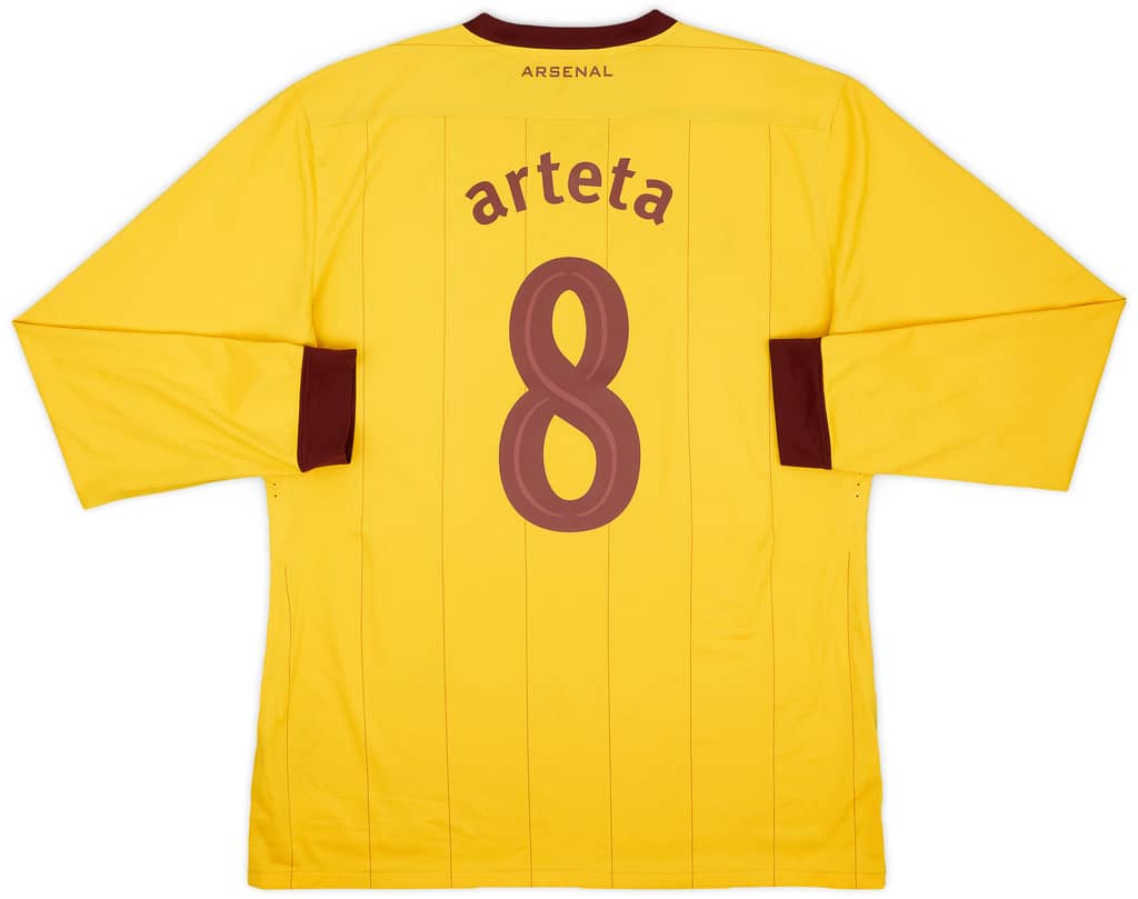 2010-13 Arsenal Player Issue Away L/S Shirt Arteta #8 - 8/10 - (XL)