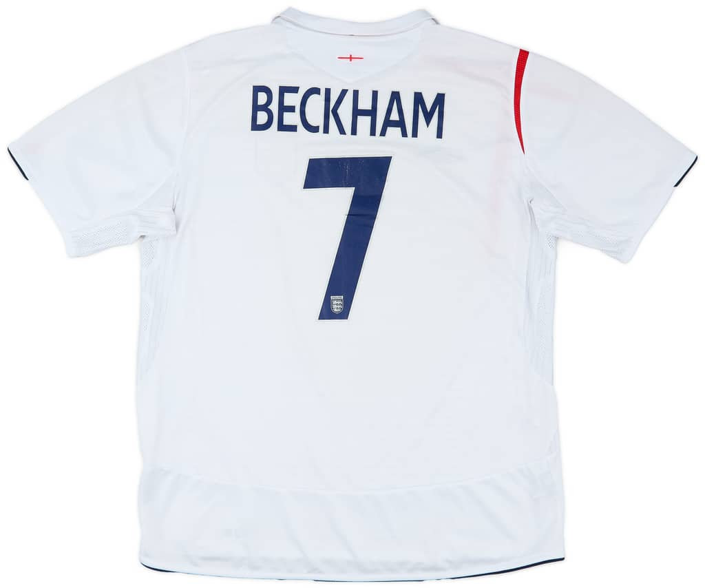 2005-07 England Home Shirt Beckham #7 - 6/10 - (XL)