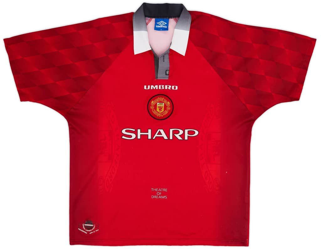 1996-98 Manchester United Home Shirt Cantona #7 - 5/10 - (XL)
