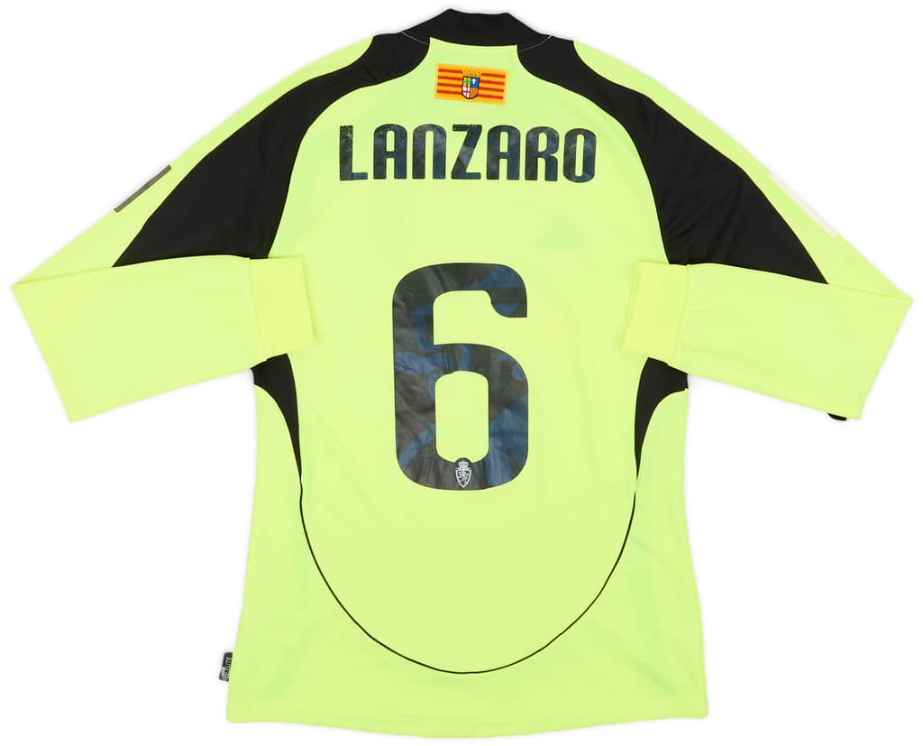 2010-11 Real Zaragoza Match Issue Away L/S Shirt Lanzaro #6
