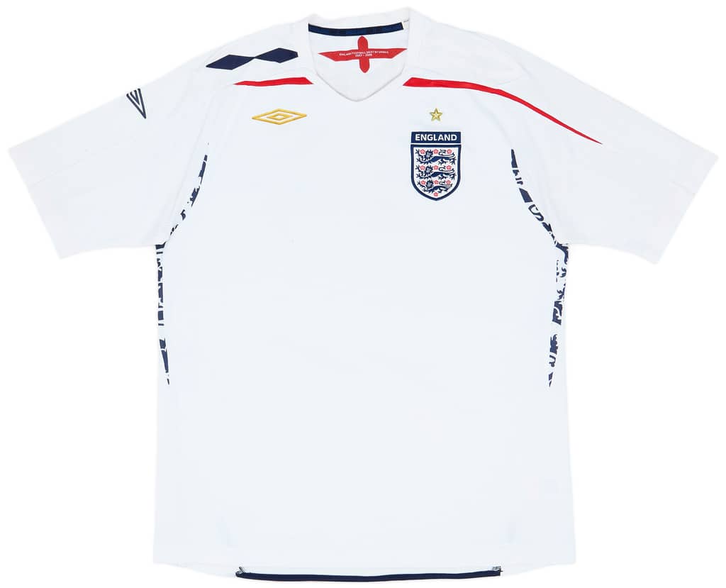 2007-09 England Home Shirt - 5/10 - (XL)
