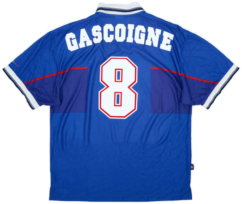 1997-99 Rangers Home Shirt Gascoigne #8 - 8/10 - (XL)