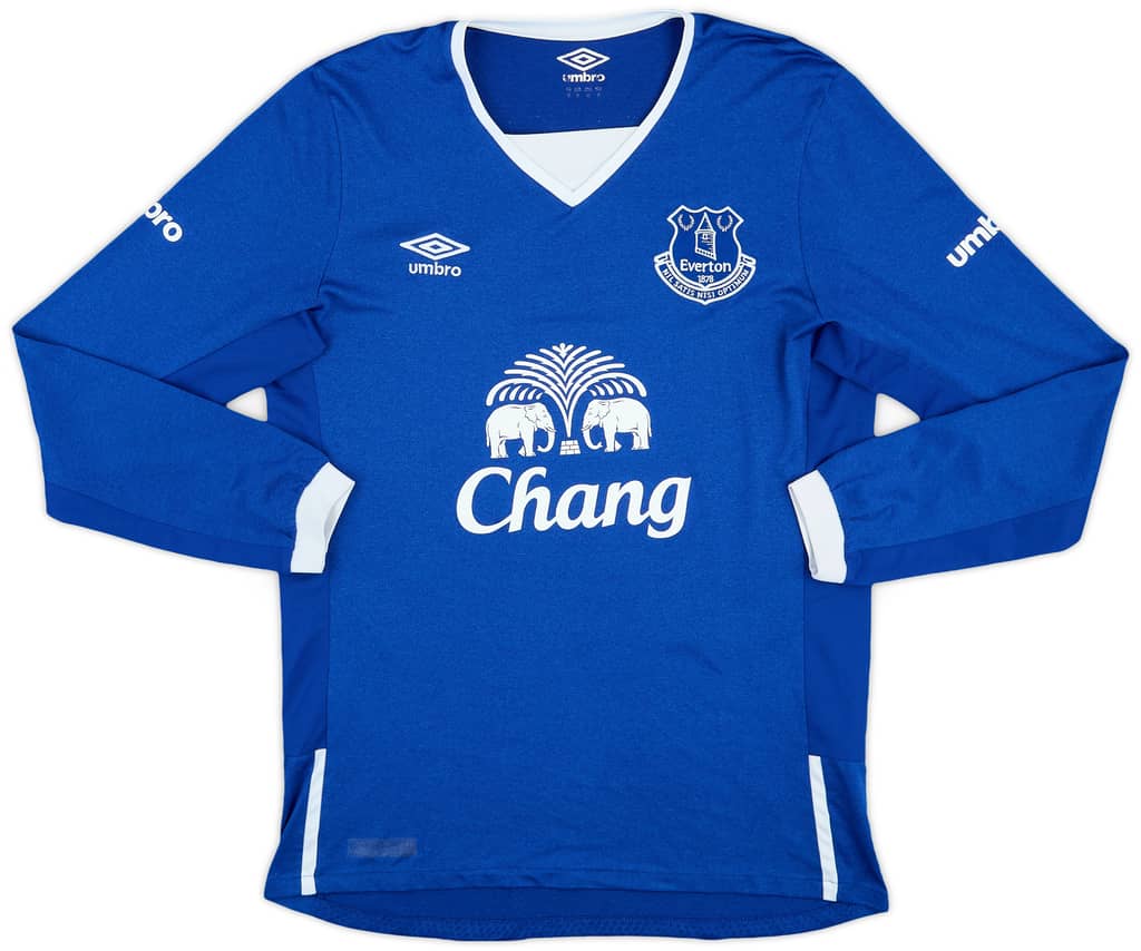 2015-16 Everton Home L/S Shirt Stones #5 - 7/10 - (S)