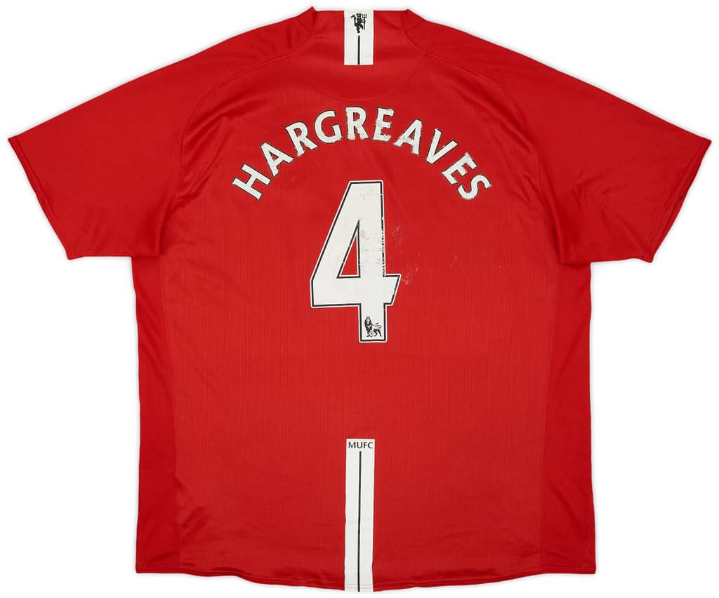 2007-09 Manchester United Home Shirt Hargreaves #4 - 5/10 - (XXL)