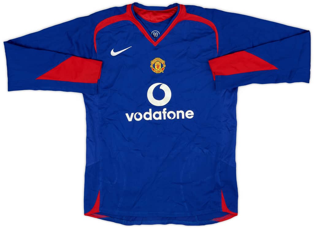 2005-06 Manchester United Away L/S Shirt - 9/10 - (XL.Boys)
