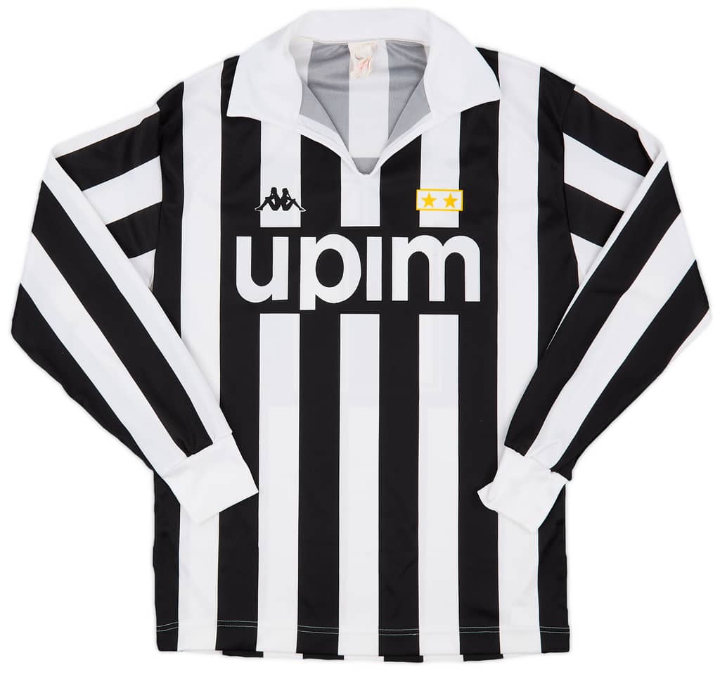 1989-90 Juventus Basic European Home L/S Shirt #11 - 8/10 - (L/XL)