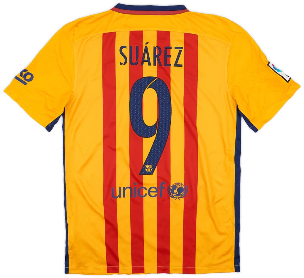 2015-16 Barcelona Away Shirt Suarez #9 - 5/10 - (S)
