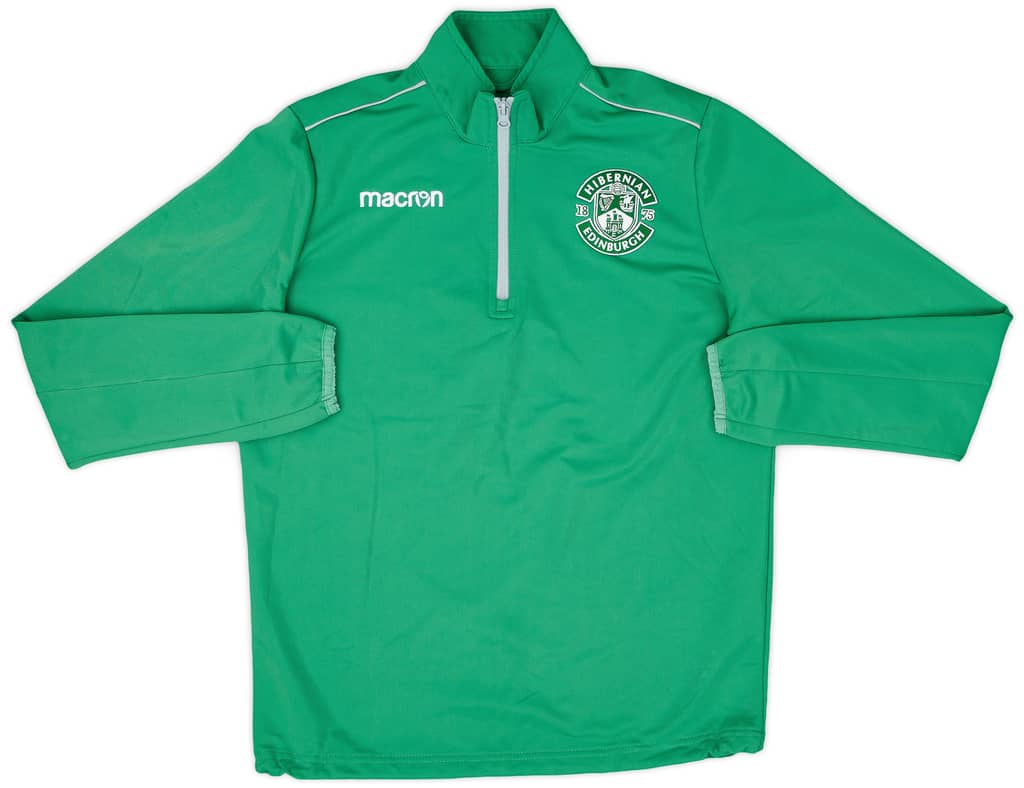 2017-18 Hibernian Macron 1/4 Zip Training Top - 8/10 - (S)