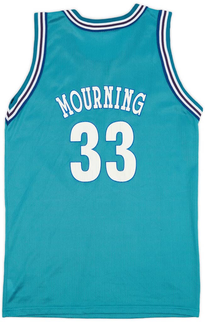 1992-95 Charlotte Hornets Mourning #33 Champion Away Jersey - 6/10 - (L.Boys)