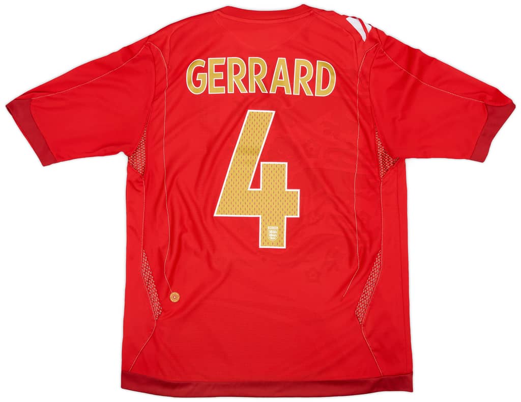 2006-08 England Away Shirt Gerrard #4 - 6/10 - (L)