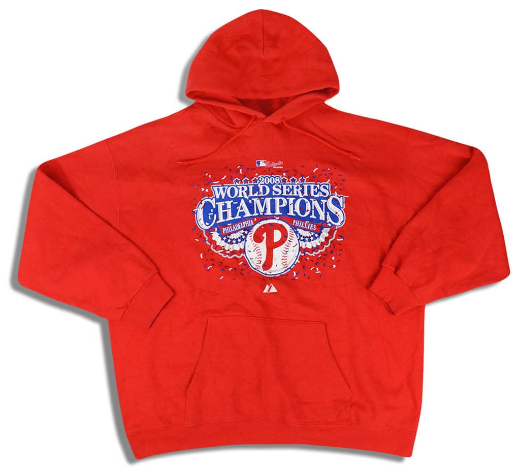 2008 Philadelphia Phillies World Series Champions Majestic Hooded Sweat Top XL