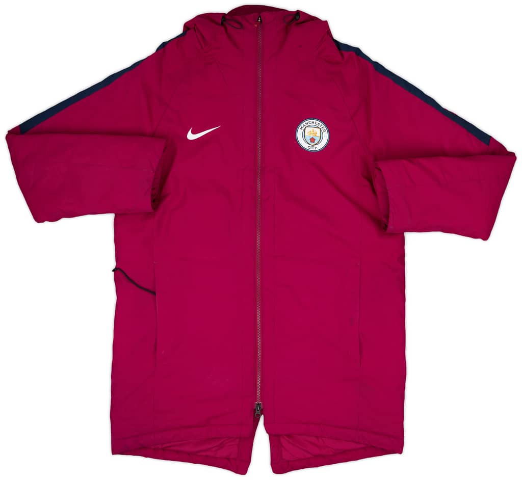2017-18 Manchester City Nike Hooded Padded Bench Coat - 9/10 - (L)