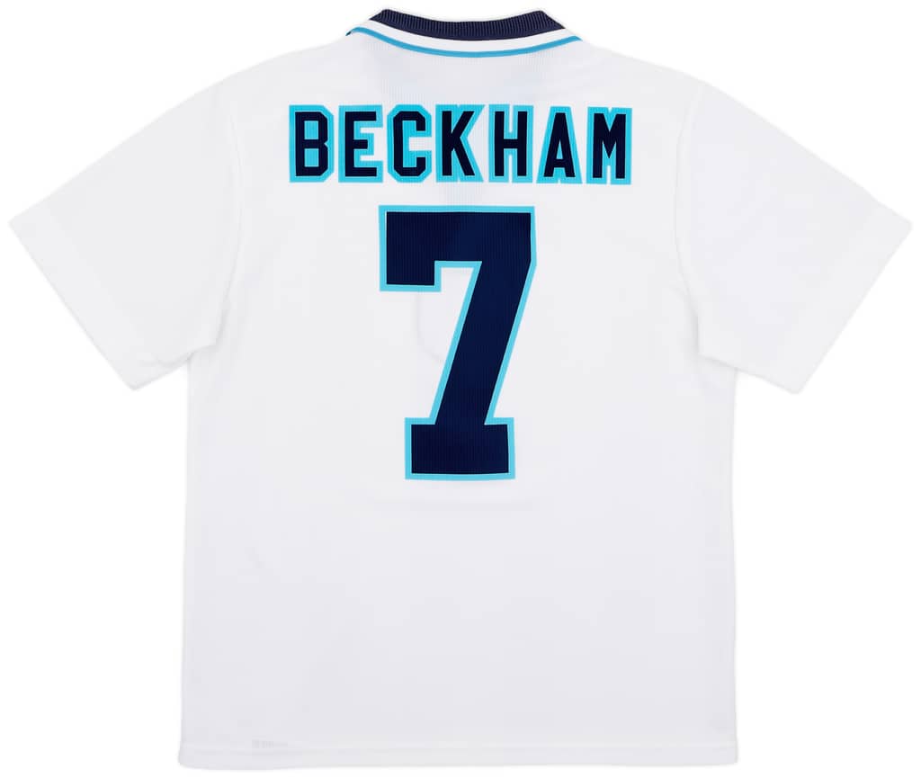 1995-97 England Home Shirt Beckham #7 - 9/10 - (M)