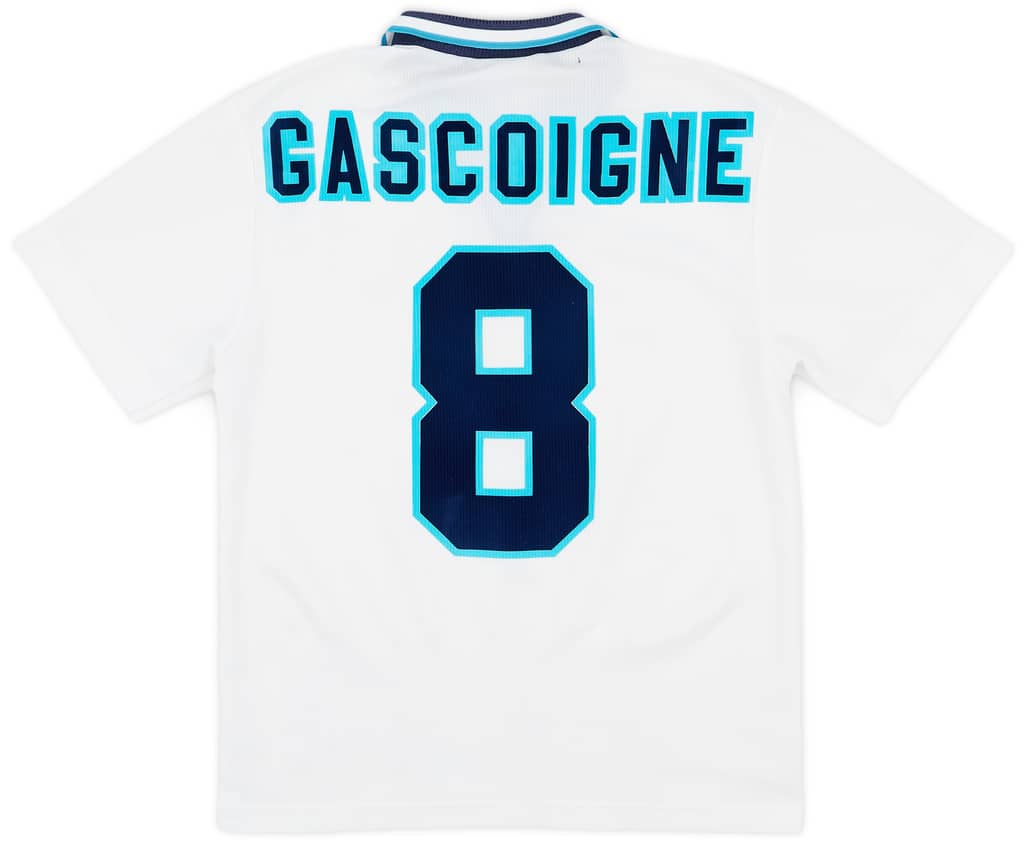 1995-97 England Home Shirt Gascoigne #8 - 6/10 - (M)