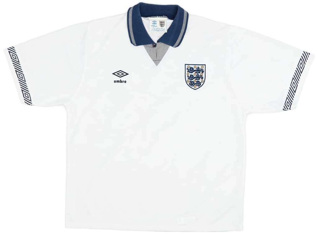 1990-92 England Home Shirt - 8/10 - (L)