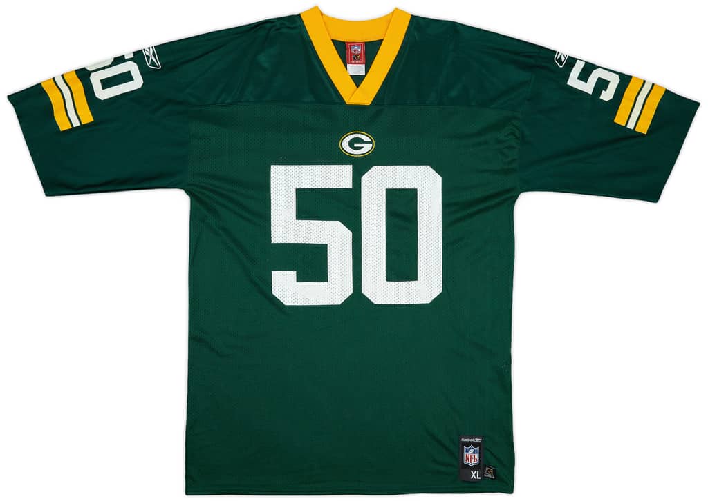 2006 Green Bay Packers Hawk #50 Reebok Replica Home Jersey - 8/10 - (XL)