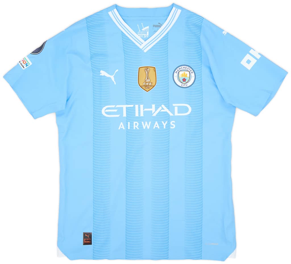 2023-24 Manchester City Match Issue Champions League Home Shirt Rodrigo #16