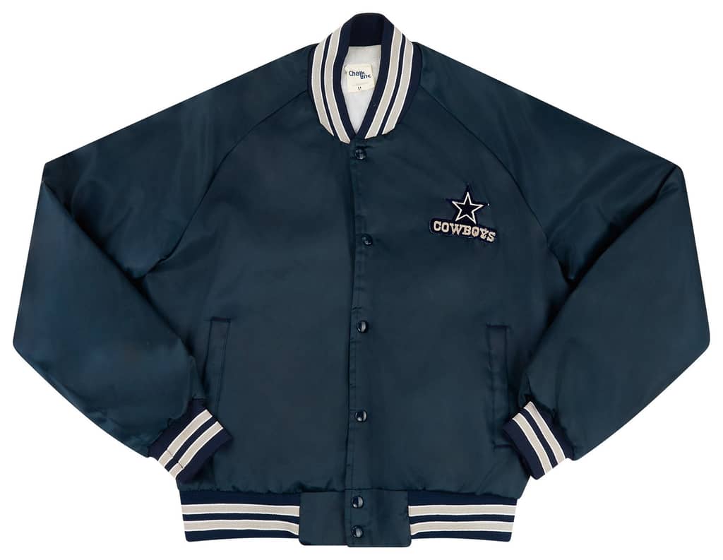 1990s Dallas Cowboys Chalk Line Satin Varsity Jacket M