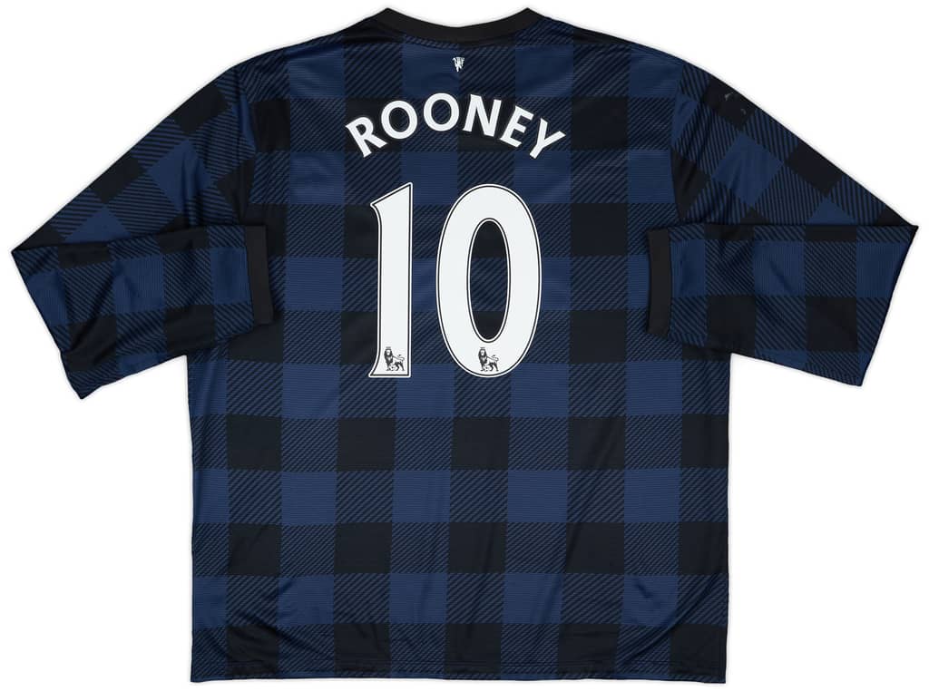 2013-14 Manchester United Away L/S Shirt Rooney #10 - 6/10 - (XXL)