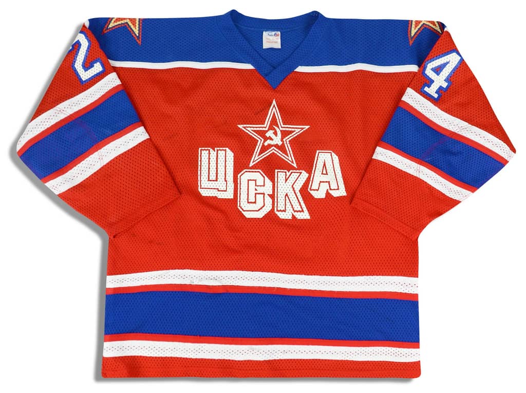 1988-89 HC CSKA Moscow Makarov #24 Athletic Knit Jersey (Home) XL