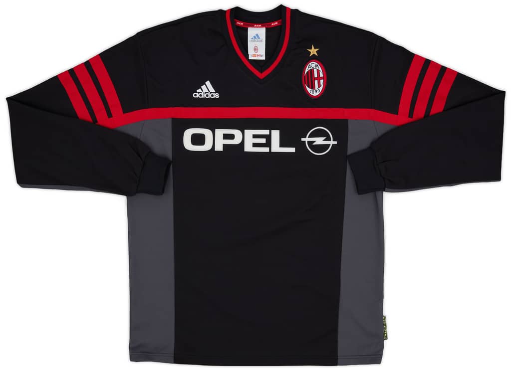 2000-01 AC Milan adidas Training L/S Shirt - 8/10 - (S)