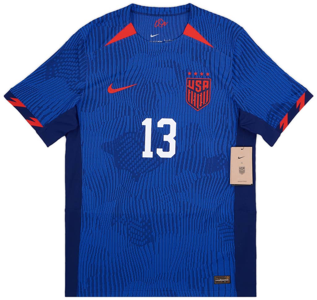 2023-24 USA Women's Authentic Away Shirt Morgan #13 (Unisex Fit)