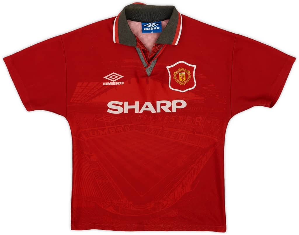 1994-96 Manchester United Home Shirt - 5/10 - (L.Boys)