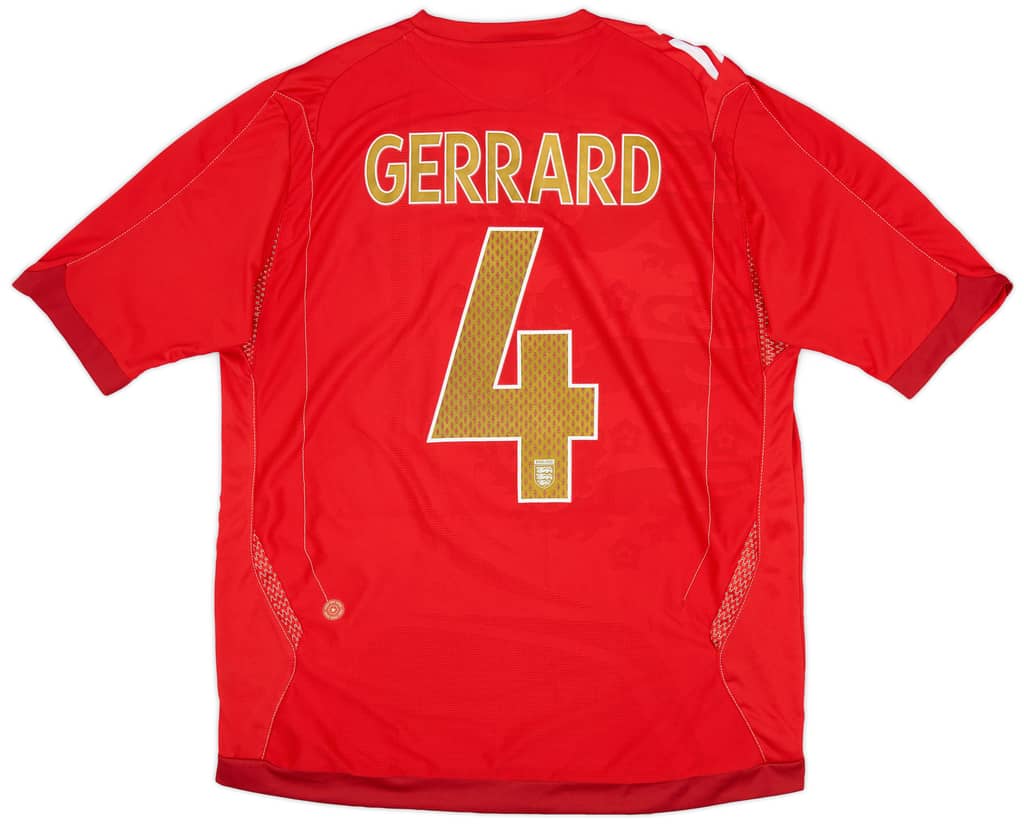2006-08 England Away Shirt Gerrard #4 - 8/10 - (L)