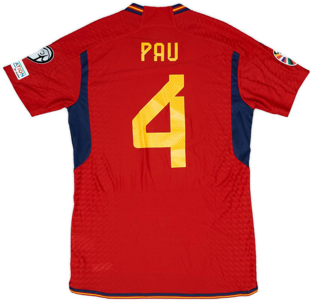 2022-23 Spain Match Issue Home Shirt Pau #4