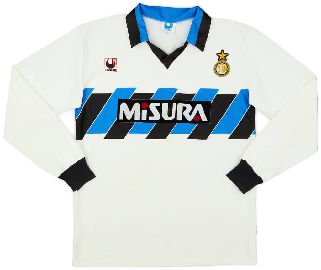 1990-91 Inter Milan Away L/S Shirt - 6/10 - (L)