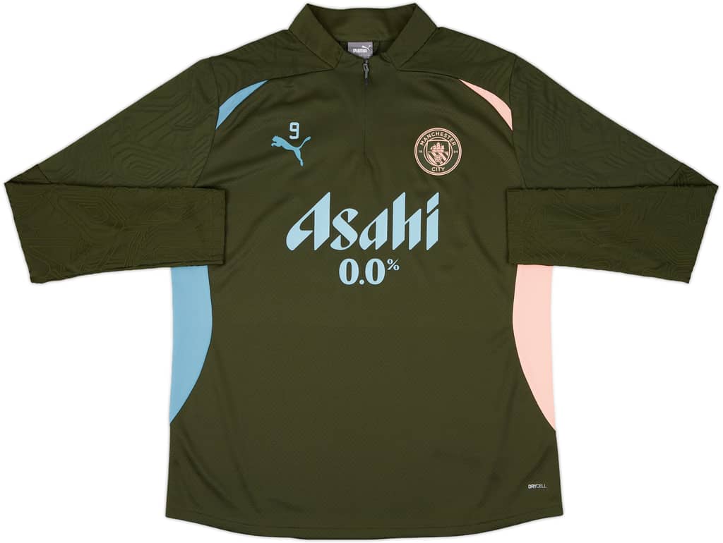 2024-25 Manchester City Player Issue 1/4 Zip Training Top #9 (Haaland) - As New - (XXL)