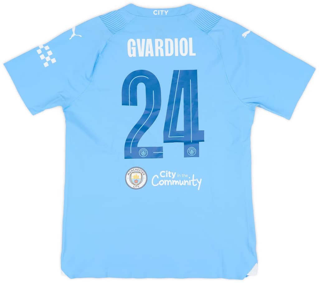 2023-24 Manchester City Match Issue FA Cup Final Home Shirt Gvardiol #24