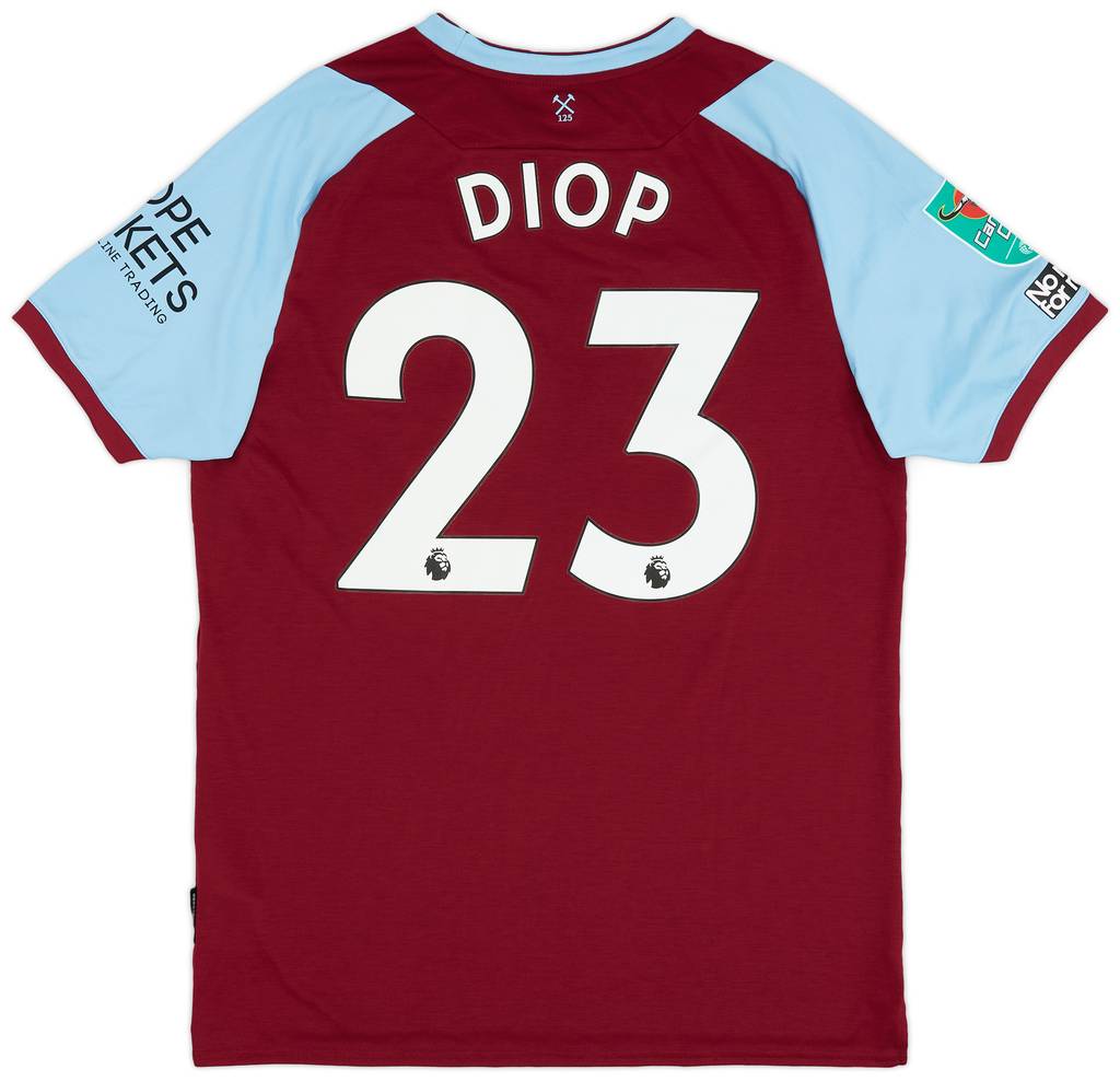 2020-21 West Ham Match Issue Carabao Cup Home Shirt Diop #23