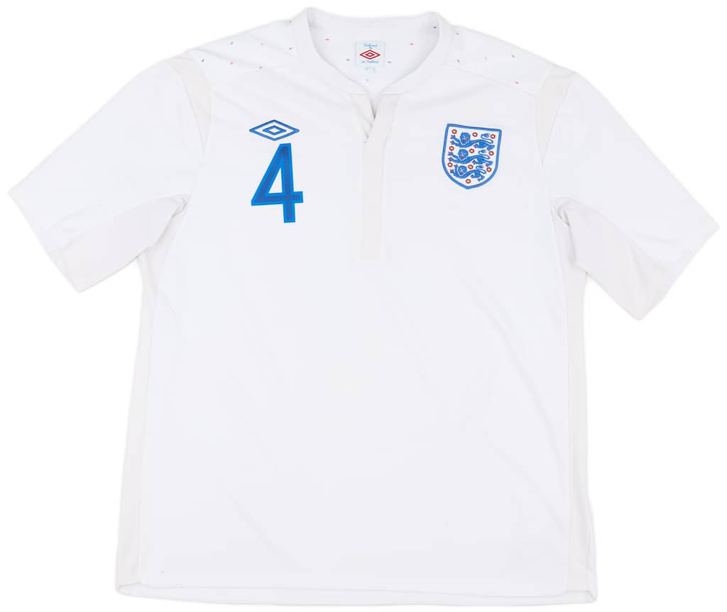 2010-11 England Home Shirt Gerrard #4 - 7/10 - (XL)