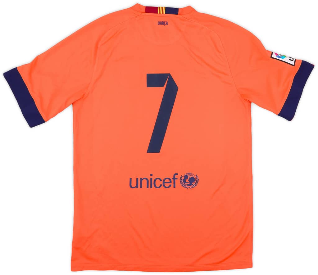 2014-15 Barcelona Away Shirt #7 - 9/10 - (M)